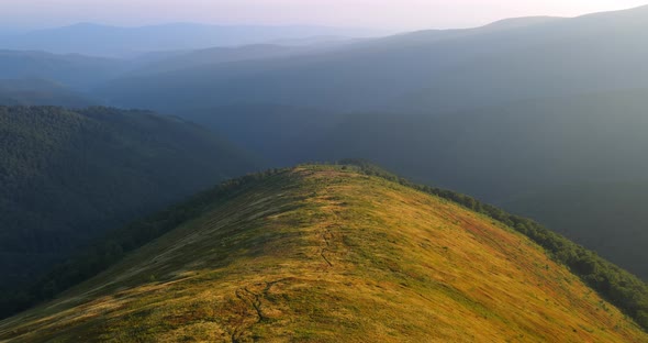 Mountain Peaks In The Carpathians. Tourism.