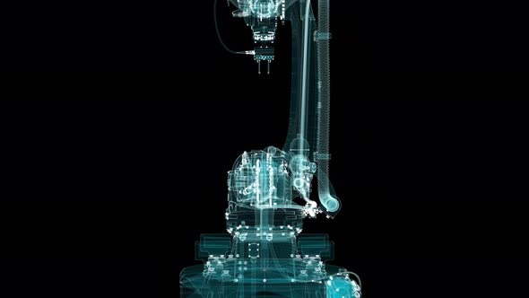 Industrial Robotic Arms Hologram