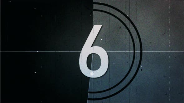 Retro Film Countdown Old Television Broll of Damaged Analog Film Counter From 10 To 0 alt