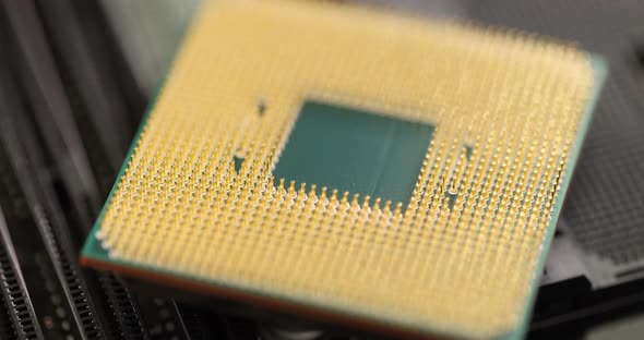 Golden Component Computer Processor  Movie Slow Motion alt