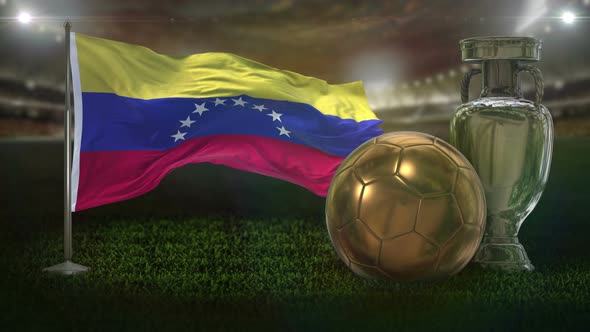 Venezuela Flag with Football And Cup Background Loop alt