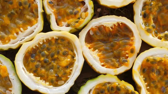Passion Fruit Background with Half Cut Chinola alt