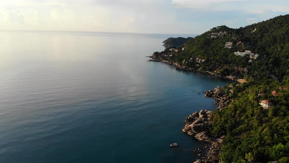 Beautiful high view of nature with sea ocean alt