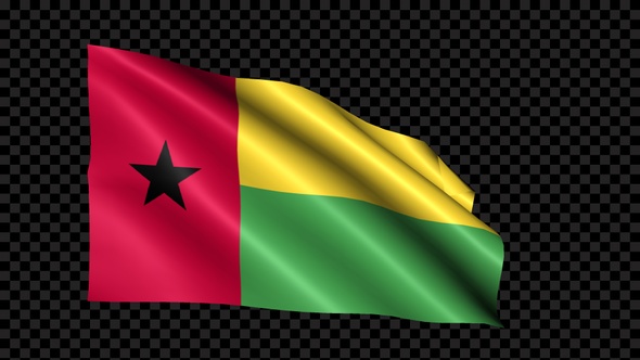 Guinea Bissau Flag Blowing In The Wind alt