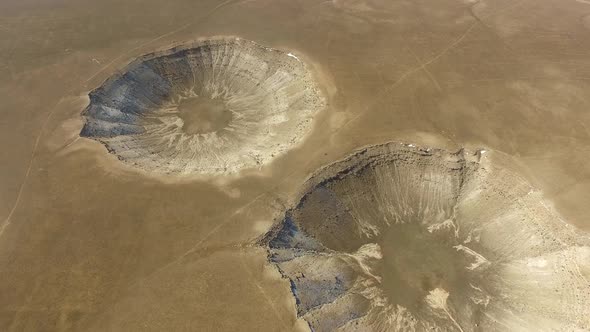 Large Meteor and Sinkhole Pits on Mainland Surface of Earth alt