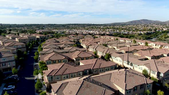 Aerial View of Upper Middle Class Neighborhood with Identical ...