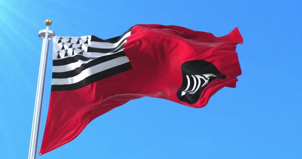 Flag of Breton Democratic Union, Brittany, France alt