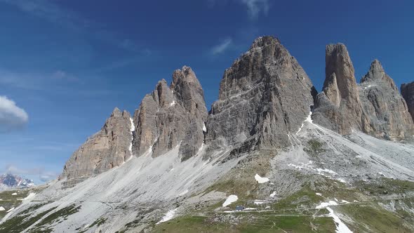 Aerial View of Dolomites Mountains in Italy