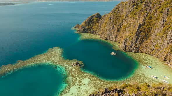 Seascape with a Beautiful Lagoon Philippines Palawan alt
