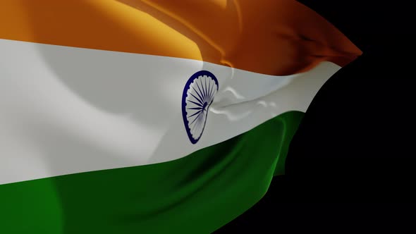 India Flag 4K Alpha Channel