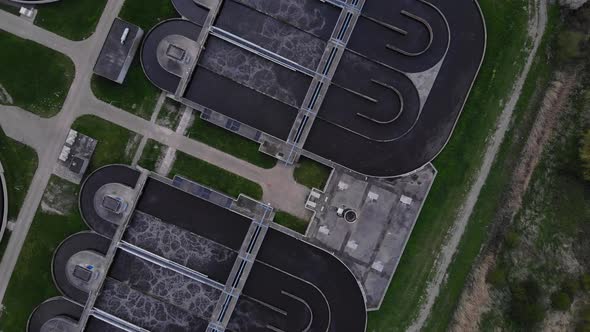 Water Filtration Plant In Zwijndrecht With Settling And Sedimentation Tanks In South Holland, Nether alt