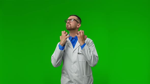 Furious Male Doc Man Having Nervous Breakdown at Work Screaming in Anger Stress Concept alt