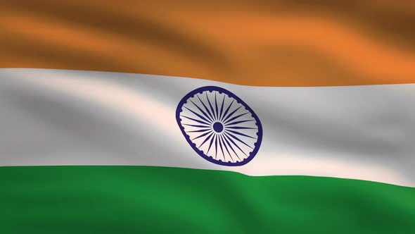 India Windy Flag Background 4K alt
