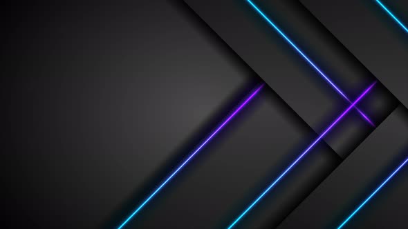 Black Tech Abstract Blue And Purple Neon Laser Lines