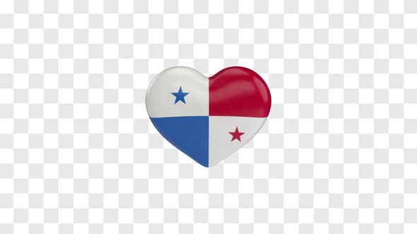 Panama Flag on a Rotating 3D Heart alt