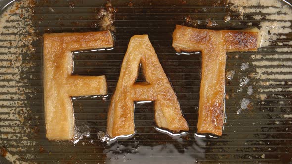 FAT (big letters) from frozen to hot in a grilling pan