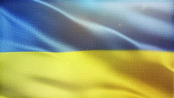 Waving ukrainian flag
