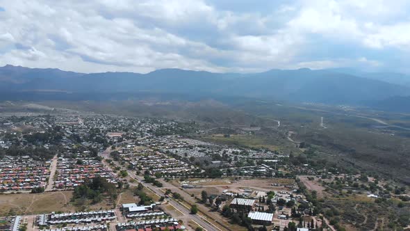 City of Mendoza, Andean Mountains, Argentina (aerial view, drone footage) alt