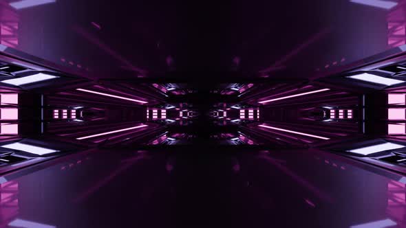 A 3d Illustration of  FHD 60FPS Tunnel with Neon Lights