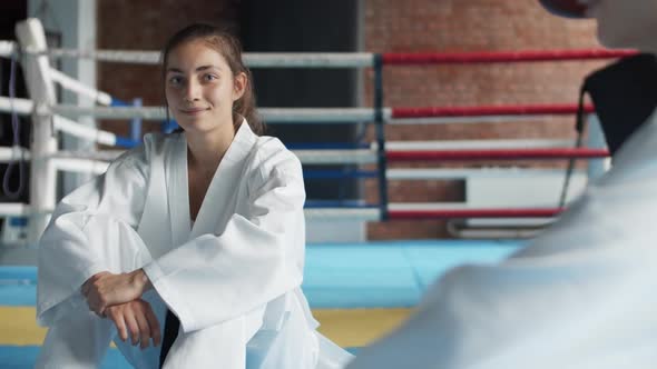 Portrait of Young Female Judoka alt