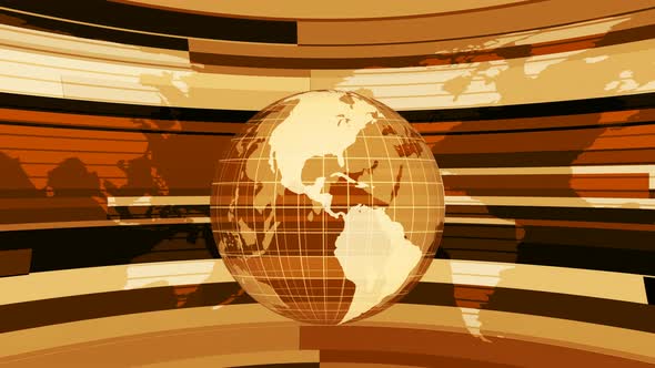Brown Color 3d Rotated Earth Technology News Animated alt
