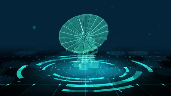 HUD The futuristic 3D sci-fi Satellite alt