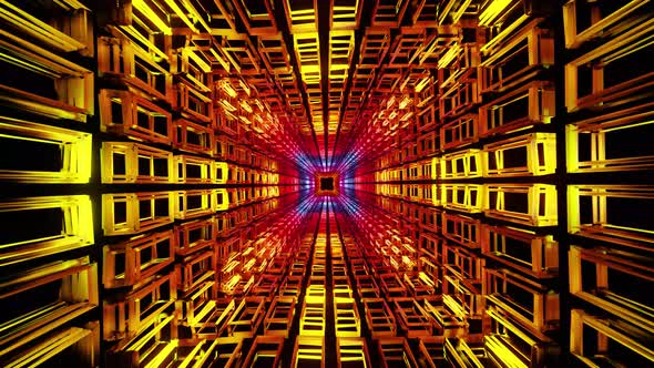 Wire Jail Sqaure Tunnel Vj Loop Background 4K alt