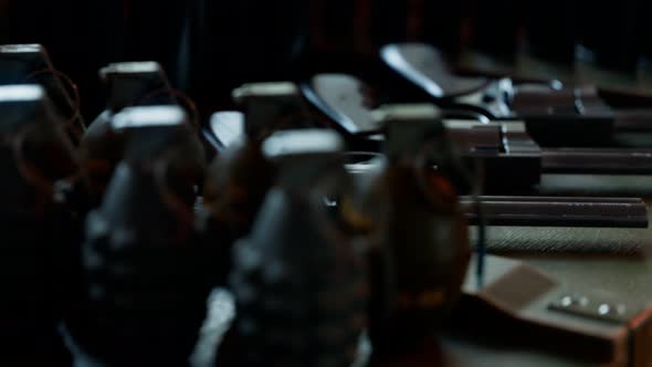 Military boxes are full of ammunition. Illegal weapon. Concept of arms smuggling alt