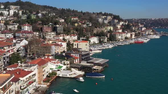 Istanbul Bebek Bosphorus Marine And Boats Aerial View 3 alt