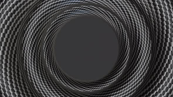 Carbon Fiber Texture Rotating Circles Loop with Gray Circle Inside 3d Render alt