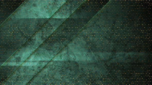 Dark Green And Golden Abstract Tech Geometry