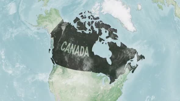 Globe Map of Canada with a label