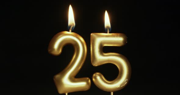 Twenty Fifth Anniversary Golden Candles