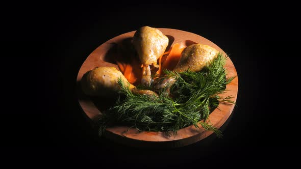 Budget Of Chicken Meal On A Wooden Plate 1