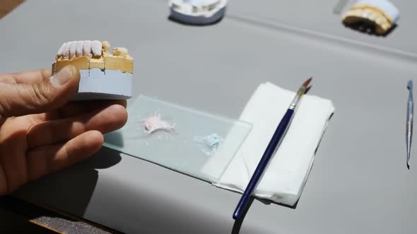 the Process of Making a Denture By a Dental Technician alt