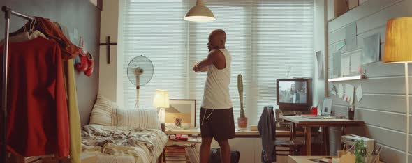 African American Man Doing Home Workout alt