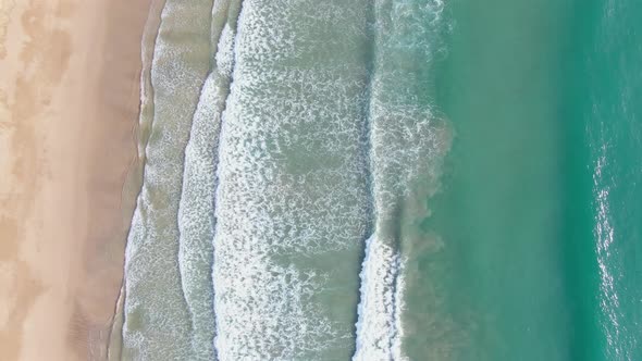 Colorful beach and waves for Drone shot.