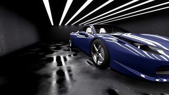 Blue Luxury Sports Car