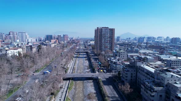Cityscape of Santiago capital city of Chile South America country. alt