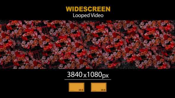 Widescreen Decor Flowers Rotating Cubes 02