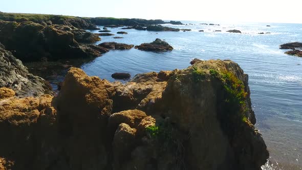 Rocky Coast By Small Beach on Pacific Ocean West Coast of America alt