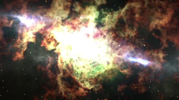 HD Space background with realistic nebula and shining stars