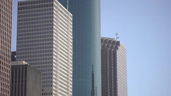 Tilt down of towers and skyscrapers  alt