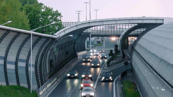 Timelapse Shot Car Traffic City Highway alt