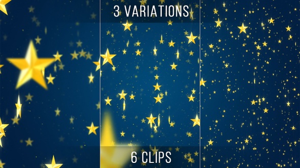 Flying Through Golden Star Field - 3 Variations
