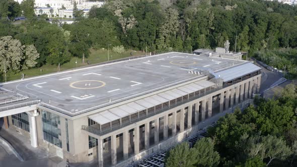 Roof of a Hospital with Helipads for Helicopters