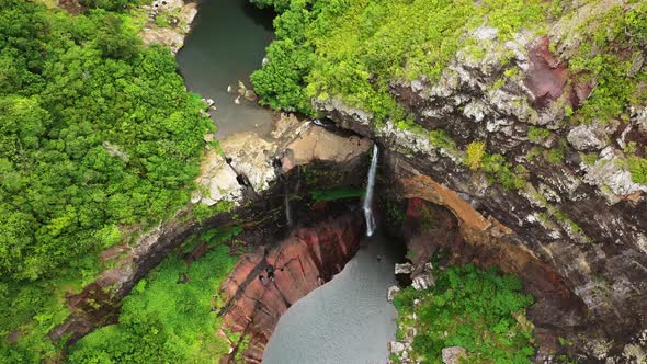 Cascades of Waterfalls Tamarin Island of Mauritius