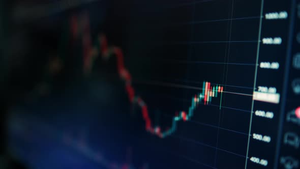 Graph of Crypto Currency Online. Quotes of Eth and Btc at Stock Exchange. Stock Exchange Market alt