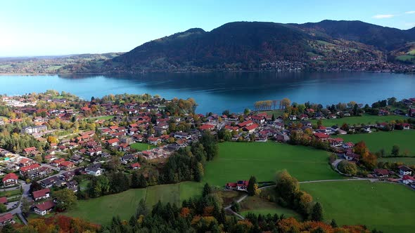 Bad Wiessee at Lake Tegernsee, Bavaria, Germany, Aerial View alt