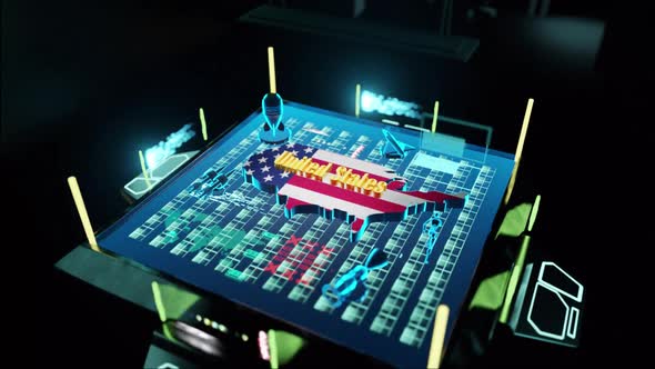 United States - Cyber Hologram Map alt